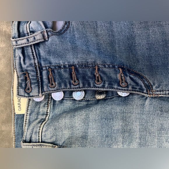 High-Rise Button Up Blue Skinny Jeans - Picture 2 of 4